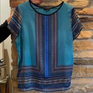 Short sleeve blue blouse